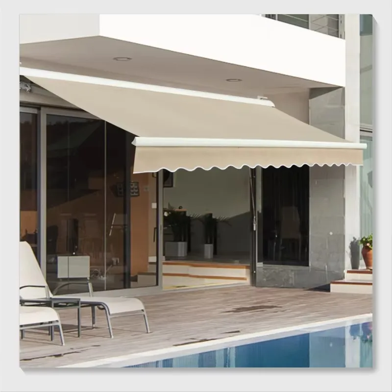 2026 Large Outdoor Retractable Awning Tent Outdoor Windows Canopy Full Cassette Motorized Patio Double Awning