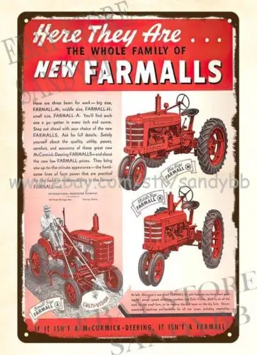 1940s Farmall M tractor agricultural equipments metal tin sign house decoration