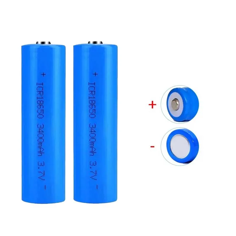 1-8PCS 18650 3.7V 3400mah Rechargeable Lithium Battery for Flashlight Small Fan Doorbell Batteries High Quality
