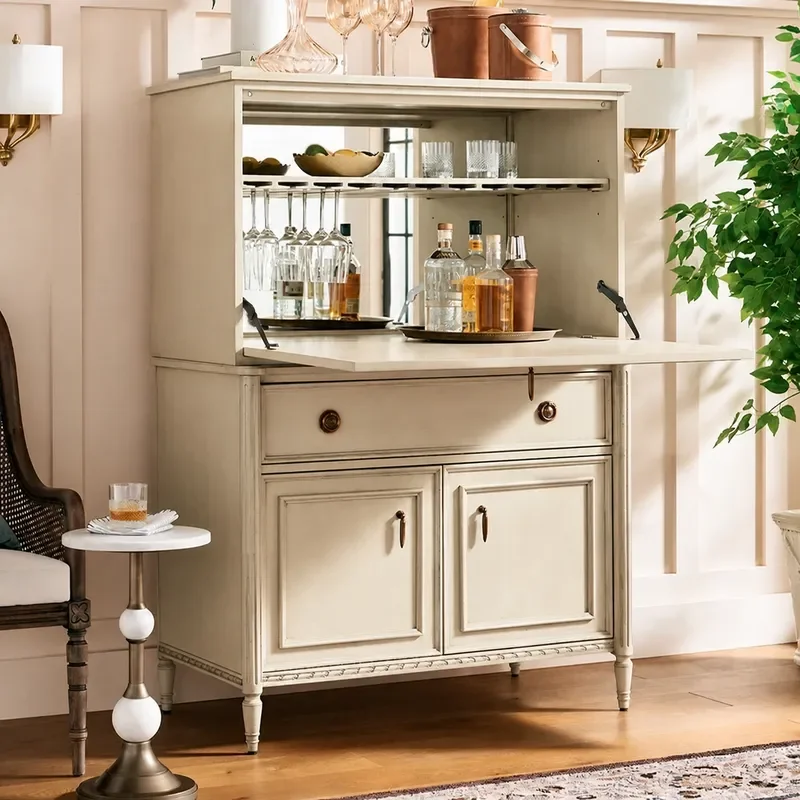 Household Multi-functional Wine Cabinet Living Room Integrated Partition Wall Unit High-end Solid Wood Storage Locker