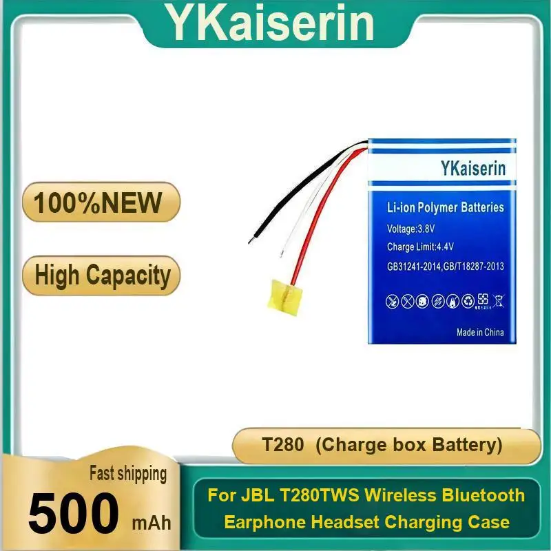 

Earphone Battery 500Mah For Jbl T280 Tws T280TWS Wireless Bluetooth Headset Charging Case Charge Box