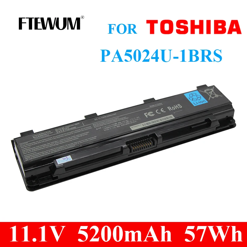 

11.1V 5200mAh 57Wh PA5024U-1BRS Laptop Battery For TOSHIBA Satellite C800 C805 C840 C850 C855 L800 L805 L830 L840 L850 PABAS260