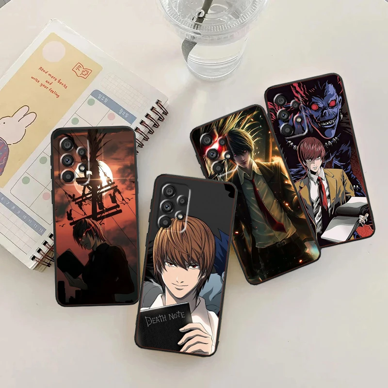 D-Death Note Cool Art For Samsung Note 20 10 Ultra Plus A31 A14 A12 A70 A34 A25 A04 A05 A15 A24 5G Black TPU Phone Case