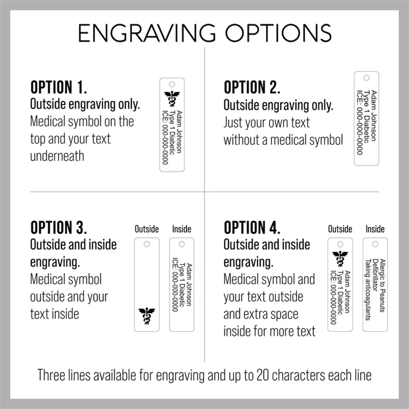 Customized Stainless Steel Laser Engraved Medical Alert Necklace for Men And Women Personalized Health Warning Jewelry