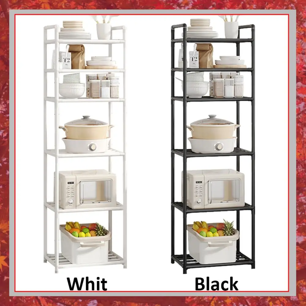 6 Tier Metal Storage Shelf Multi-Function Utility Shelf Heavy Duty Shelving Unit Pantry Shelves for Cooker Tableware