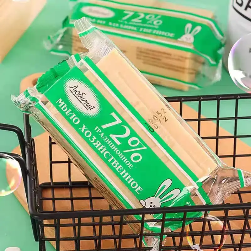 

Русское хозяйственное мыло AJIA 72% щелочье 200 г - Традиционная формула жира животных для мощного удаления пятен, для дома