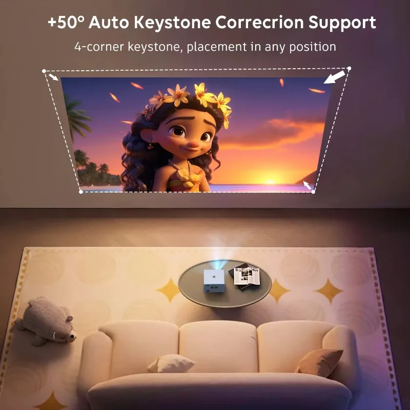 CR53 Global LED Home Projector 600ANSI Lumens 1080p 4K Support Android Smart Projector 2+32GB LCD Video Projector