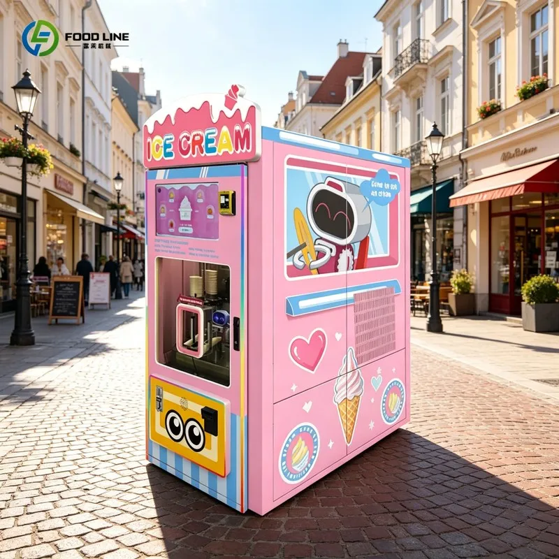 Low Noise Automatic Ice Cream Vending Machine with Stable Cooling System for Indoor Store Dessert Selling Machine FL Customized