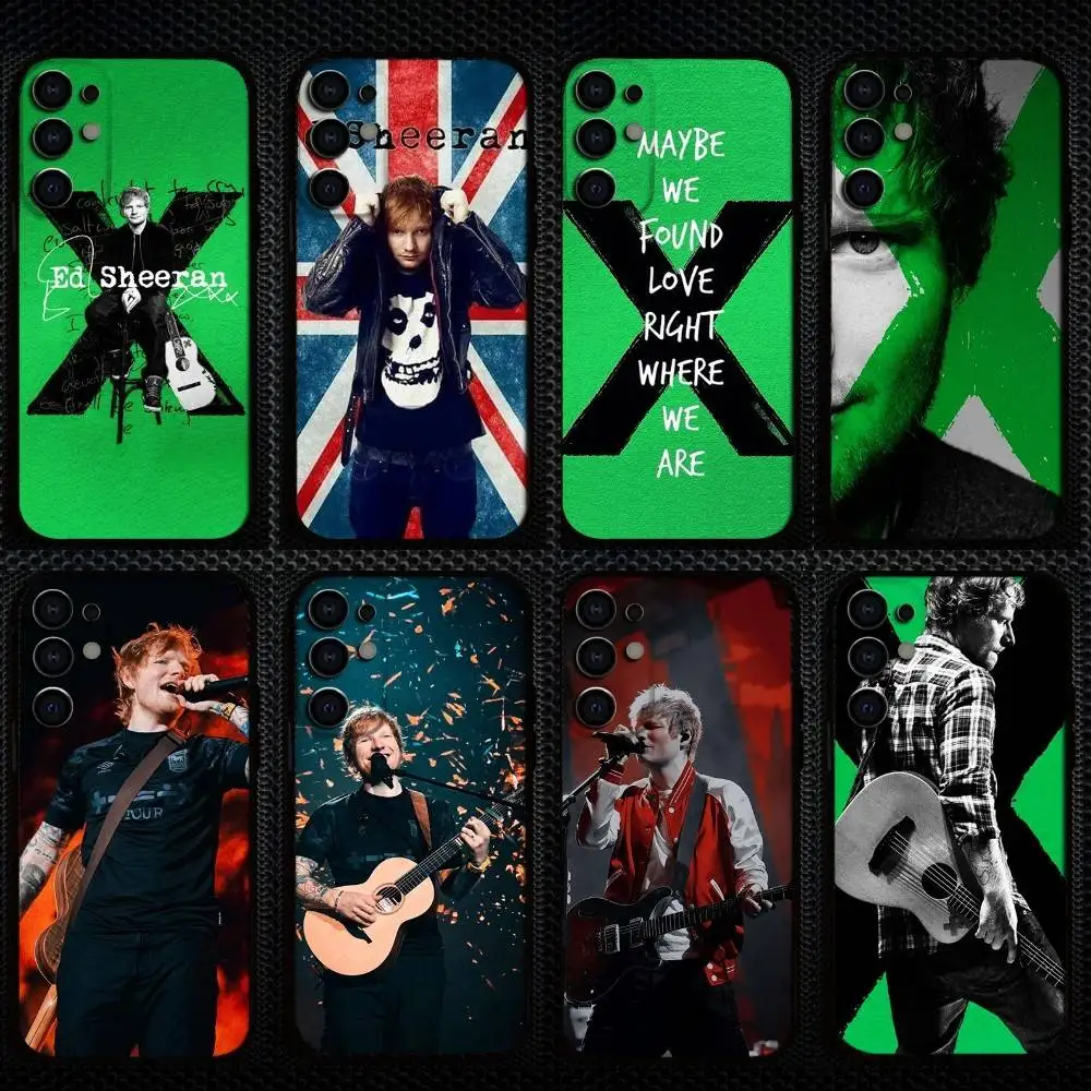 

E-Ed Sheeran British singer Phone Case For Samsung S25,S24,S23,S22,S21,S20,Plus,Fe,Lite,Others Black Cover