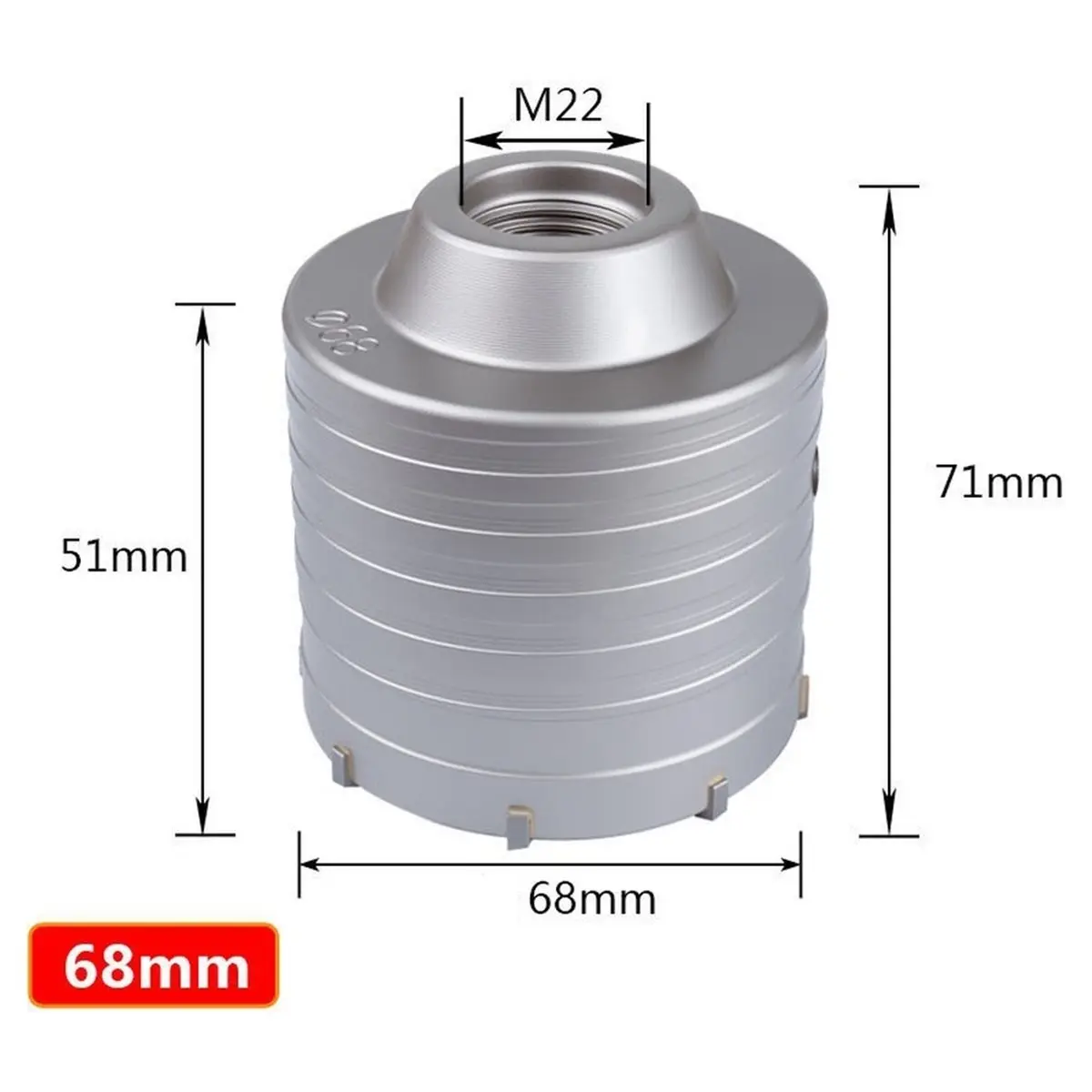 68mm/70mm Drilling Crown for Concrete Wall Hole Saw SDS Hammer Drill Bit with Round Shaft Cement Stone Cutter Tool 68MM