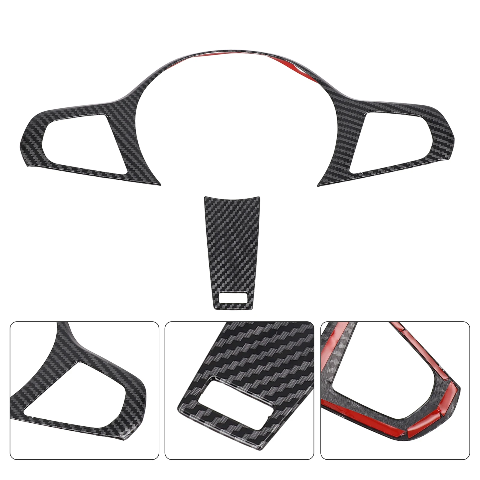 Carbon Fiber ABS Steering Wheel Decorative Frame For BMW 3 G20 Interior Trim Steering Wheel Cover 2019-2021