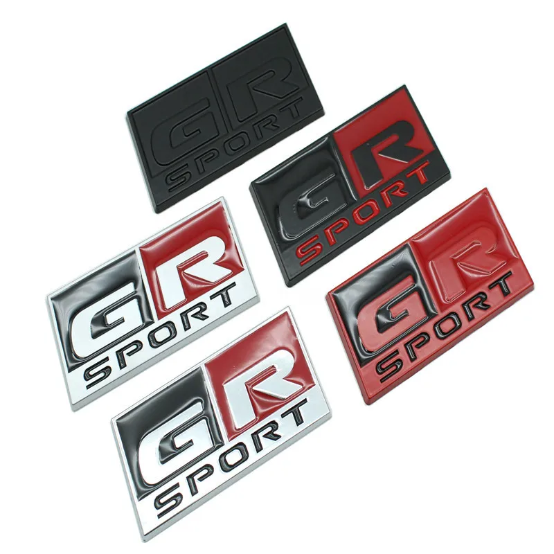 3D Metal GR Sport Logo Car Front Grille Emblem Trunk Badge Sticker For Toyota Yaris CHR RAV4 Prius Corolla Revo Hilux Harrier RZ