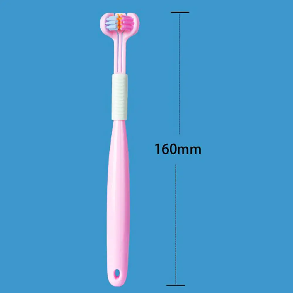 3D Stereo Three-Sided Toothbrush for Children\'s Tongue Scraper Deep Cleaning Ultra Fine Soft Hair Portable Travel Oral Care Tool