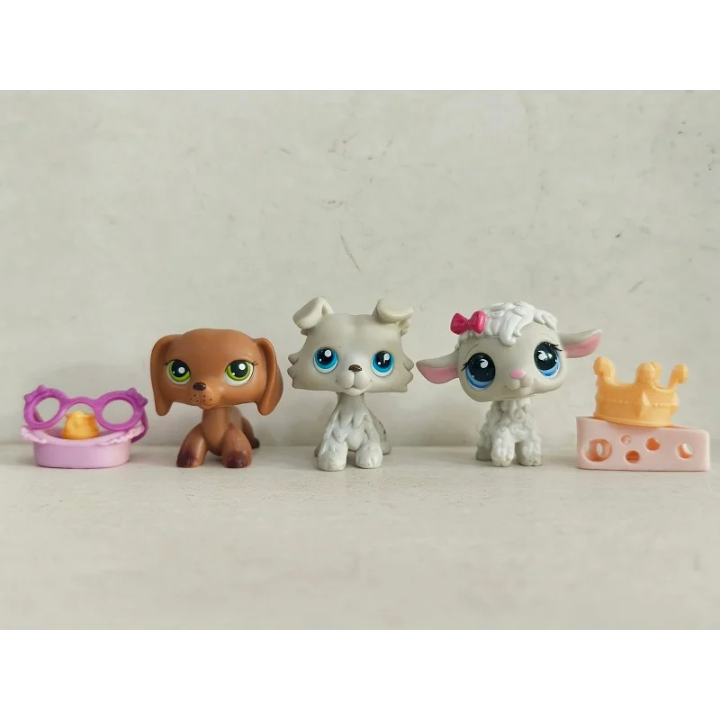 3pcs/lot LPS Figure pet shop Dog Lamb W/Accessories Littlest Pet Shop toy #014