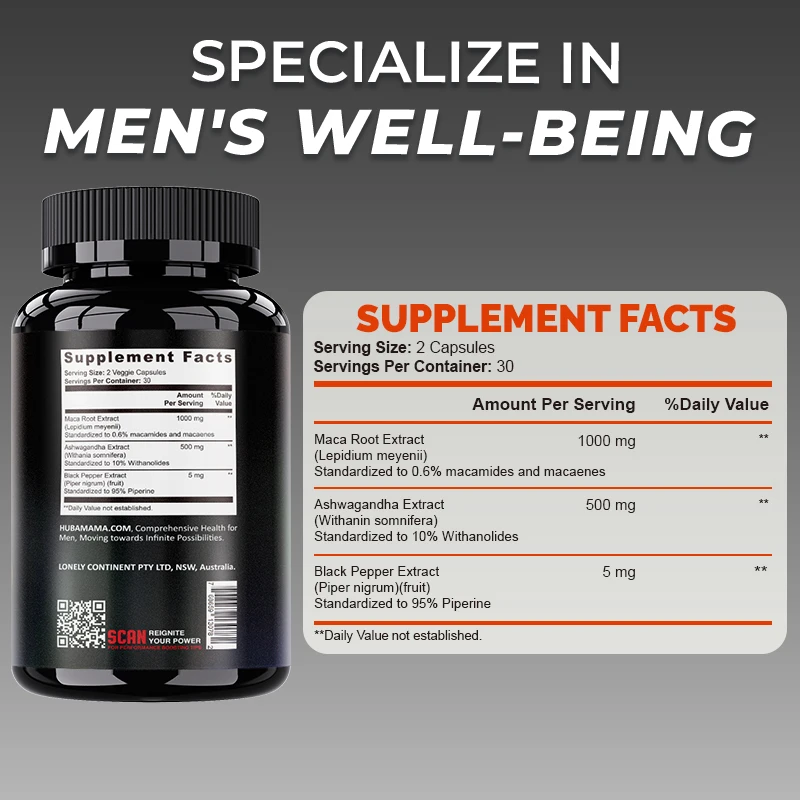 HABUMAMA Contains 36000mg Of High-quality Ashwagandha And Maca Capsules | Vitality, Herbal Blessing - Image 2