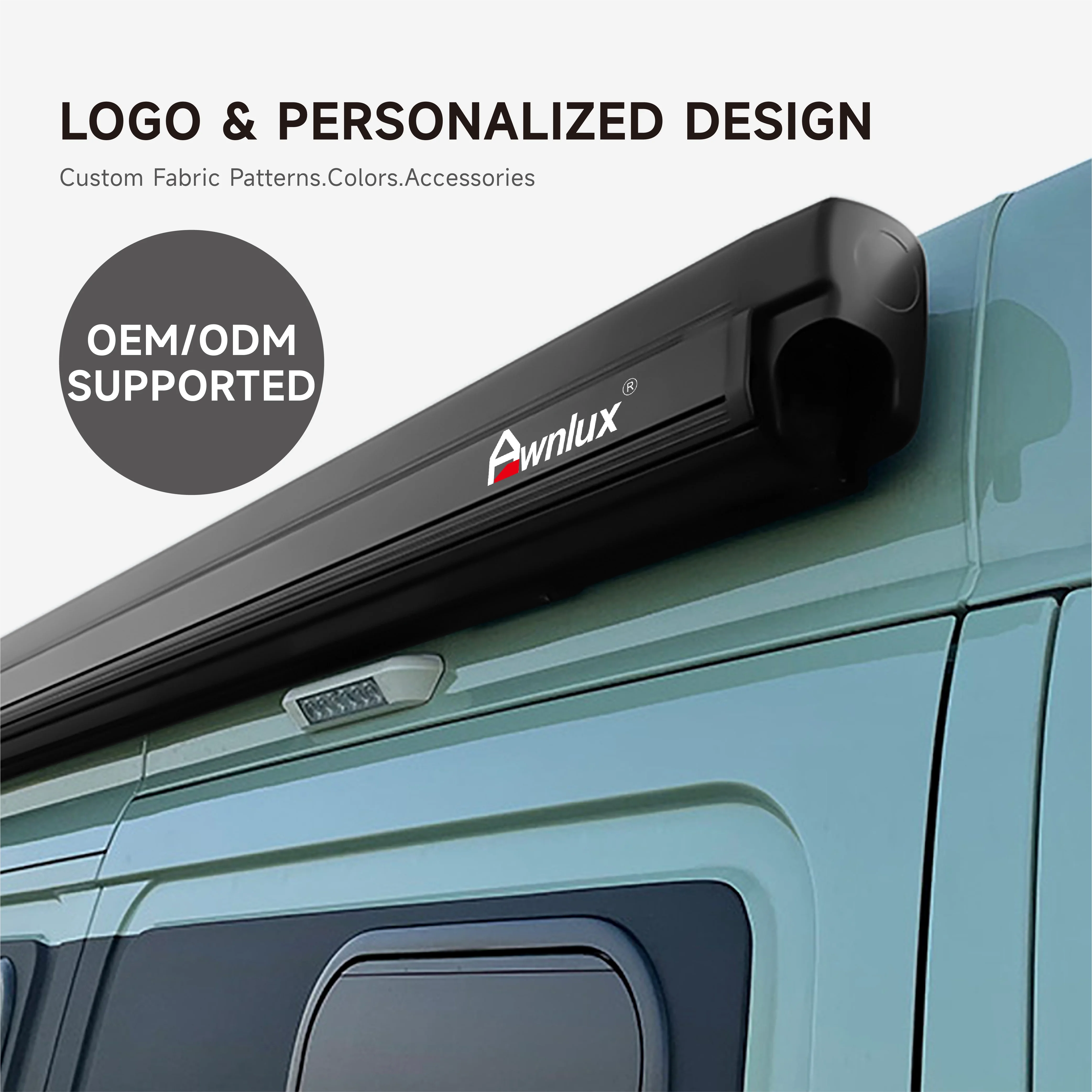 Wareda W5500 Electric Polyester Fabric Full Cassette Vehicle Awning for Camper Caravan RV