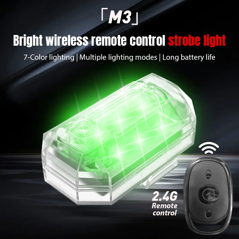 Wireless LED Drone Strobe Light for Motorcycle Car Bike Remote Control Anti-collision Warning Light Signal Light