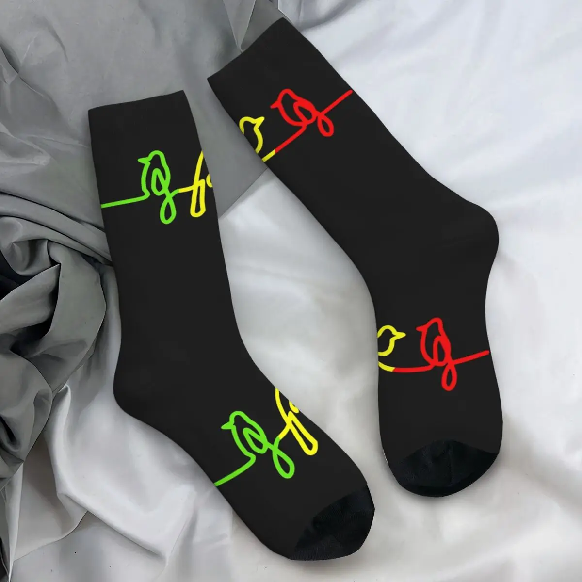 Three Little Birds Socks Reggae Jamaica Bird Funny Stockings Autumn Non-Slip Men Socks Comfortable Pattern Outdoor Socks