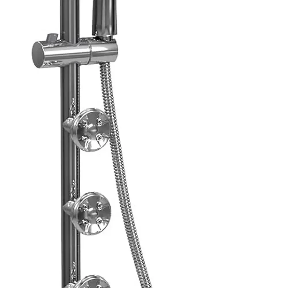 

8 Polished Chrome Rain Shower with 5-Function Handheld, 3 Jets, Adjustable Bar, 1.8 GPM