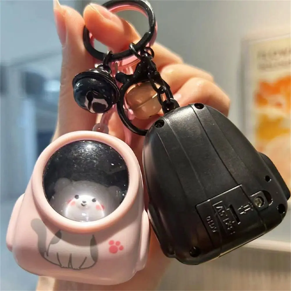 Cute Cartoon Starry Cat Bear Night Light Keychain Lovers Light Up LED Car Keyring Bag Pendant Small Gift