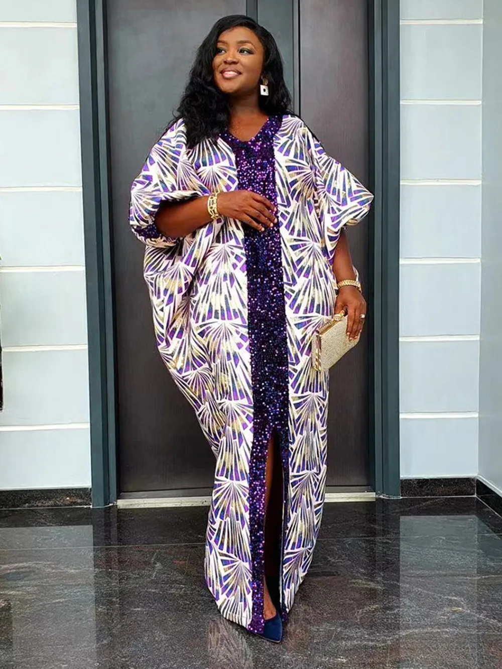 Abiti africani per le donne Plus Size Africa vestiti Dashiki Ankara abito con paillettes caftano musulmano festa di nozze lungo Maxi vestito