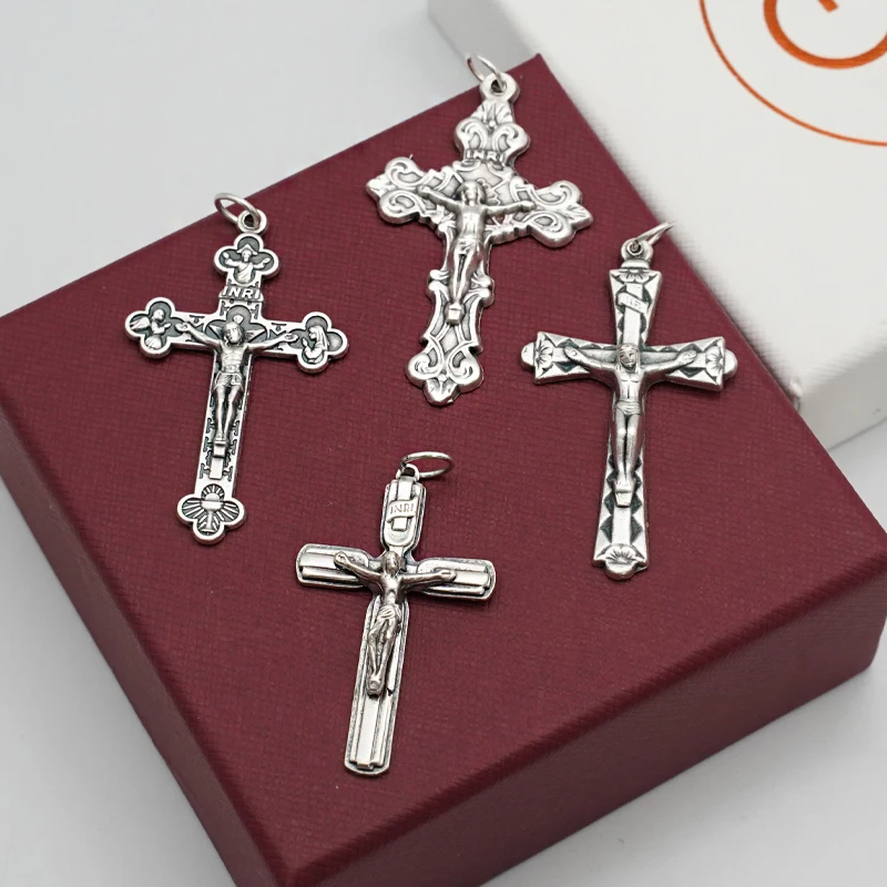 Alloy Metal Charms Crosses Pendant For Women DIY Necklace Bracelet Jewelry Making Accessories Rosary Bitter Statue Pendants