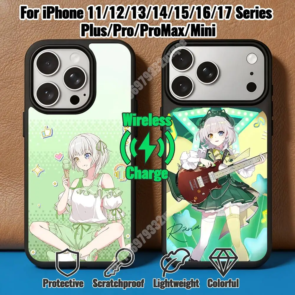 Bandori It's MyGO Rana Kaname Magnetic Charge Case for iPhone 17 16 15 14 13 12 11 Pro Plus Max Mini Wireless Cover