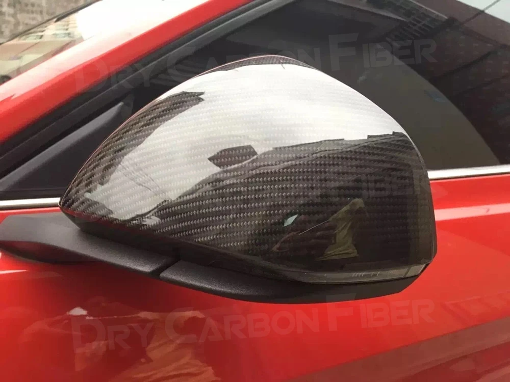 

JCYECF For Ford Mustang US Model 2014-2017 Carbon Fiber RearView Side Mirrors Cover Caps Trims Add on style