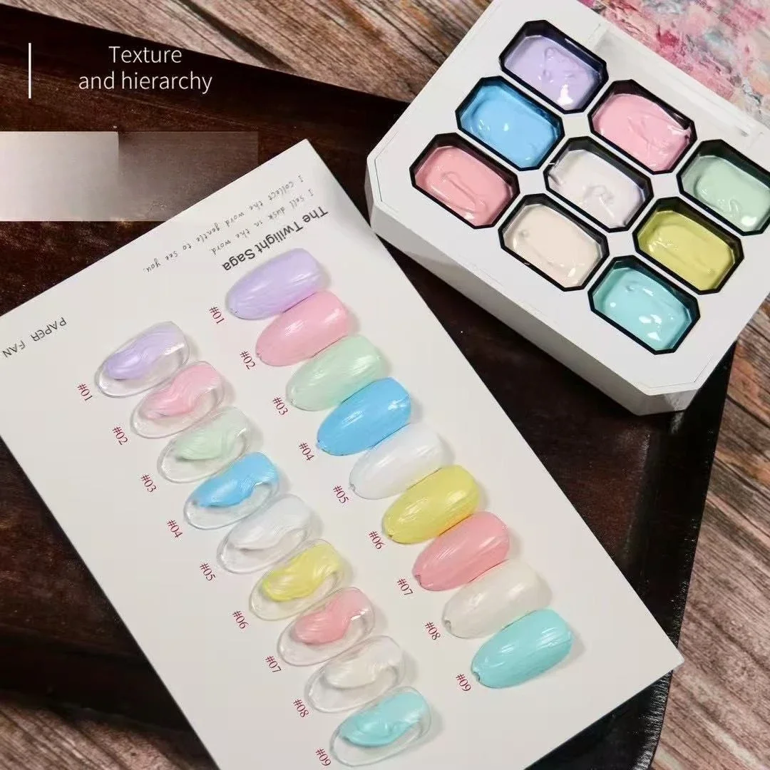 

9Colors Carving Oil Painting Gel Nail Polish Sculpture UV LED Soak Off Gel Varnish Engraving Texture Gel Lacquer For Nail Art