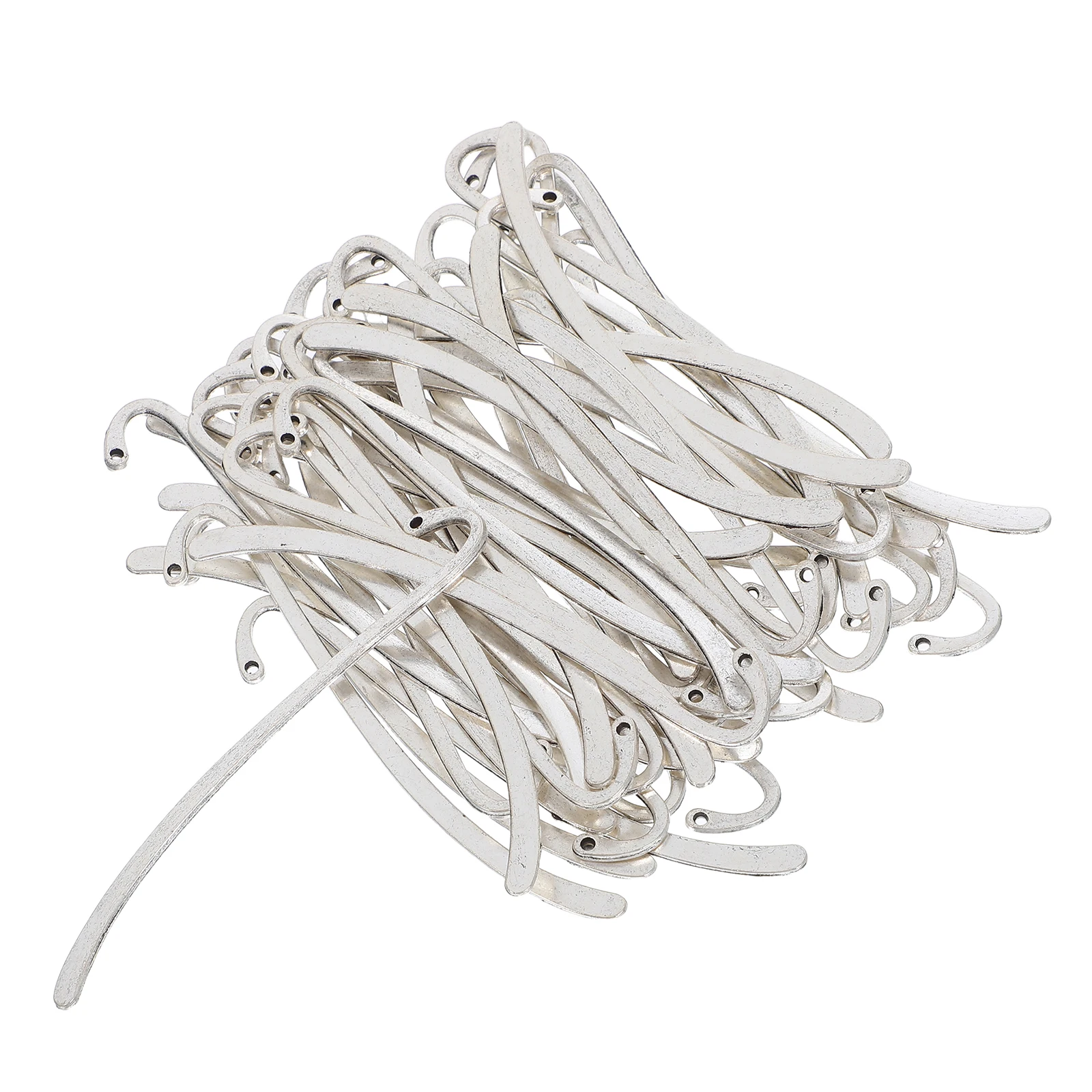 

50pcs Vintage Bookmark Pendant Carved Hook Zinc Alloy Diy Jewelry Charms For Crafting Reading Lovers Retro Book Markers Handmade