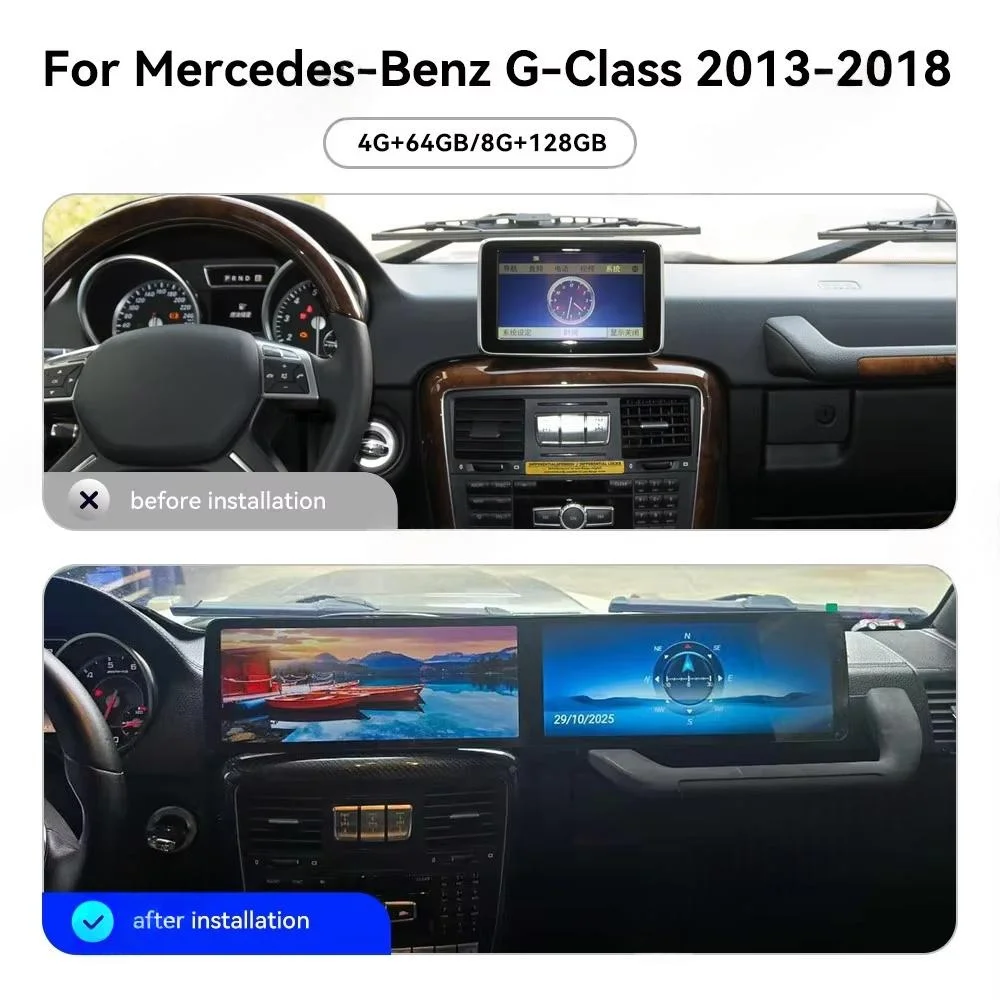 jo Car Carplay Android For Mercedes Benz G Class W463 2013 2014-2018 Dual Screen GPS Navigation HeadUnit Multimedia Player Radio