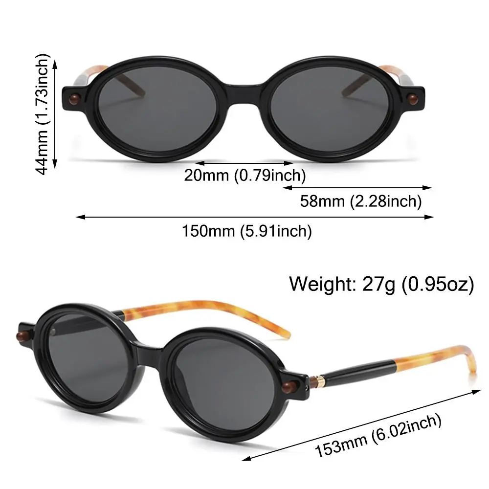 Punk Small Oval Sunglasses Vintage Trendy Literary Round Frame Sun Glasses Hip Hop Flat Glasses for Women & Men