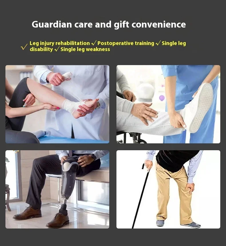 Single Leg Mobility Aid Walker & Rollator Four-Wheel Walking  for Young People & Elderly Ankle Injuries Fracture Relief