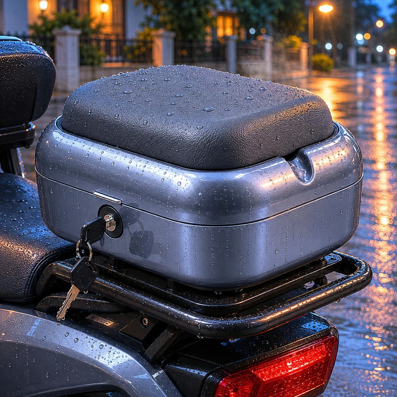 

Lockable Scooter Trunk Hard-Shell Scooter Seat Storage Box