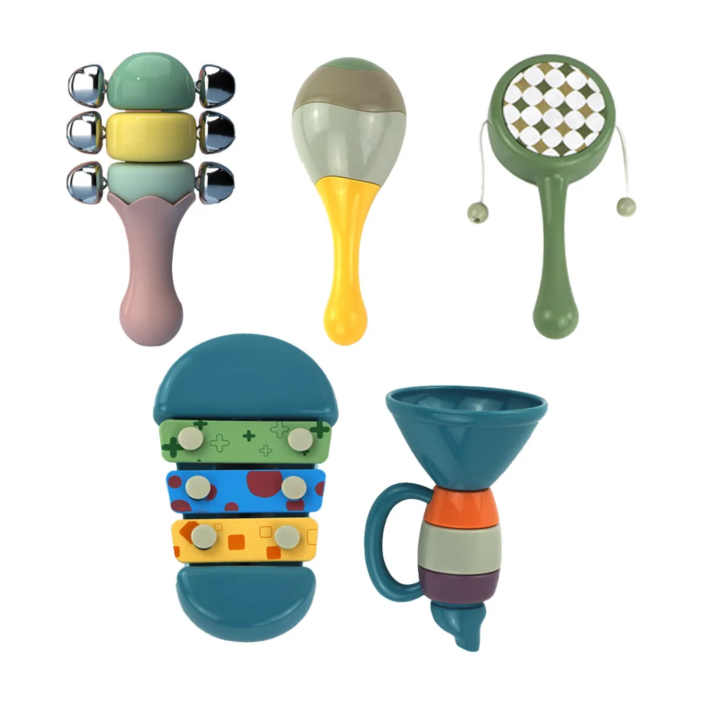 ชุดกระดิ่งมือจับหลากสี ของเล่นกัดสำหรับเด็กทารก ปลอดภัย ของเล่นเสริมพัฒนาการดนตรี ของขวัญสำหรับเด็กอ่อนในโอกาสวันเกิดหรืองานเลี้ยงฉลองทารก