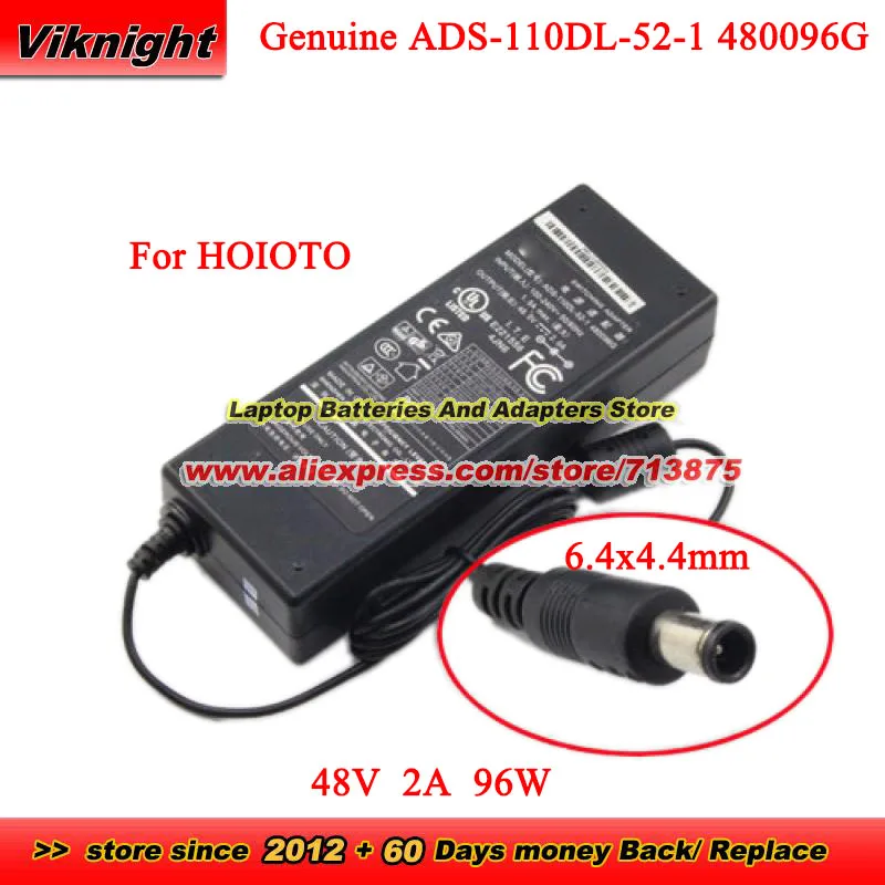 

Подлинный ADS-110DL-52-1 96 Вт 480096 G адаптер переменного тока 48 В, 2 А, зарядное устройство для AMCREST NV4108E NVR8ENT NR818 LNR61082T LNR6100, наконечник 6,5 x 4,4 мм