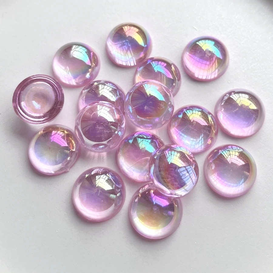 25pcs16mm semi-circular AB color crystal rhinestone DIY jewelry making resin flat back decoration wedding decoration scrapbook