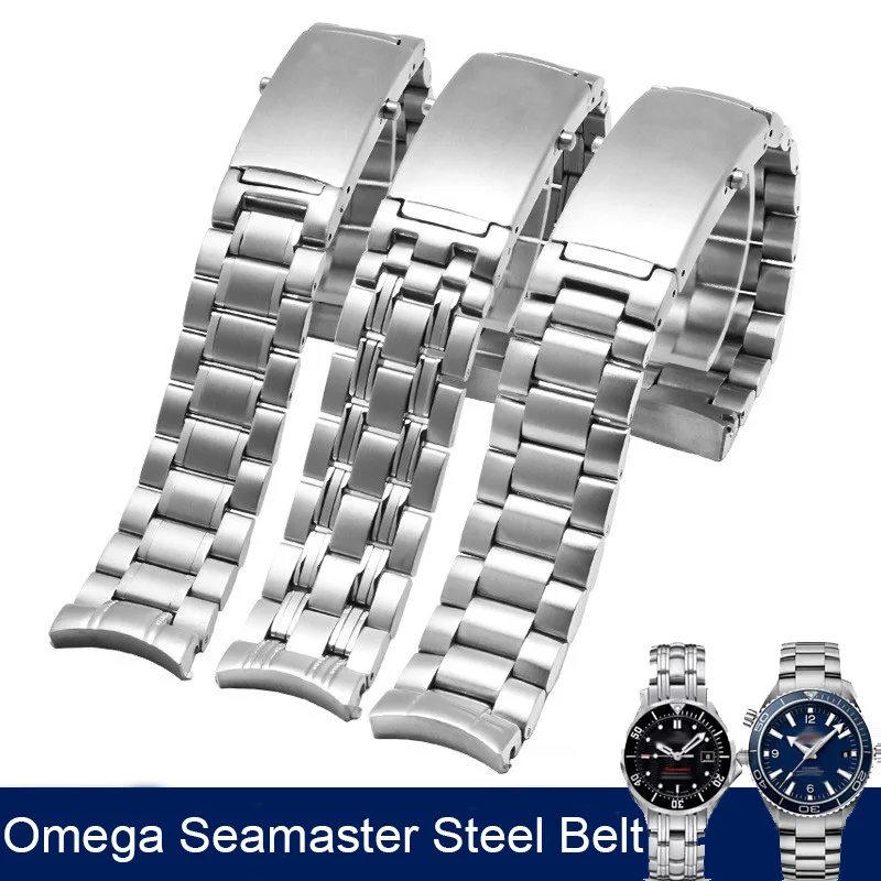 Quality Stainless Steel Watch Band For Omega 007 Seamaster Planet Ocean 300m Sports Watch Strap Men Women Bracelet 20mm 22mm