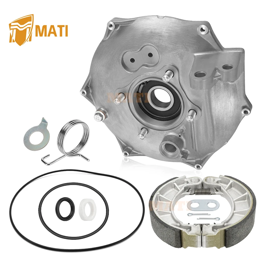 M MATI Rear Brake Backing Plate & Bearing Seals & Brake Shoes Kit for Honda Rancher 420 Foreman 500 520 2014-2024 91002-KY0-981