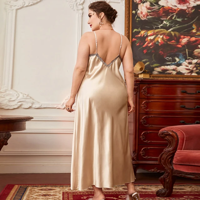 Plus size silk nightwear sale