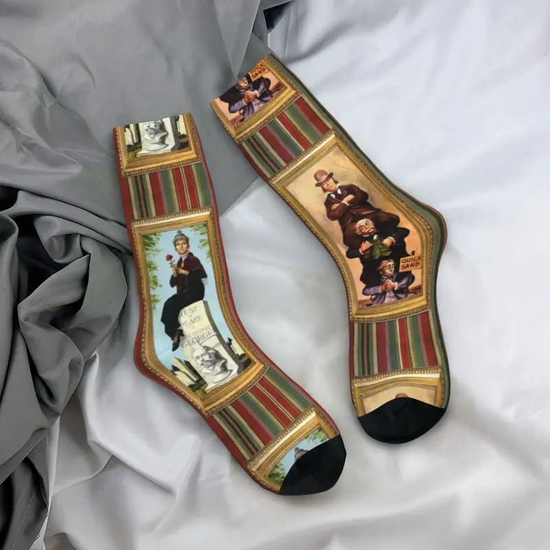 Fun Men's Haunted Mansion Stretching Dress Socks Unisex Comfortable Warm 3D Printing Crew Socks