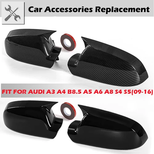 1 par de cubiertas de espejo retrovisor para Audi A3 S3 Q3 13-16 A4 B8 A5 B8.5 A6L A8L RS6, tapa de espejo lateral, accesorios embellecedores para coche