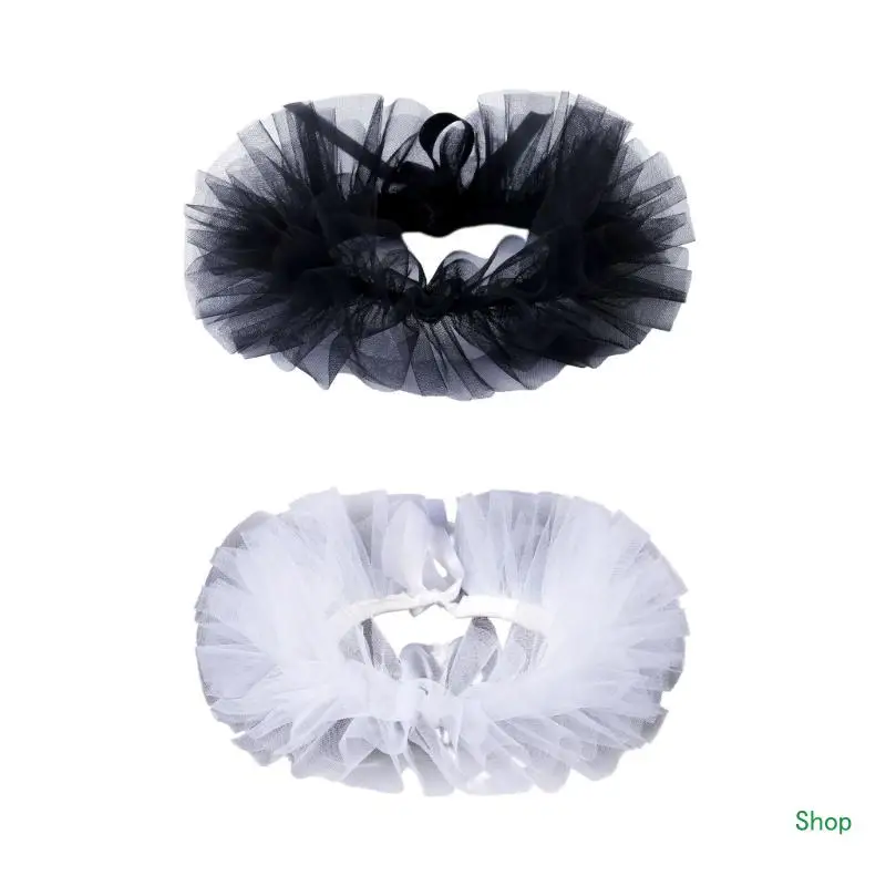 Dropship Classical Elizabethan Neck Ruff Renaissances Mesh Layered Ruffled Faux Collar