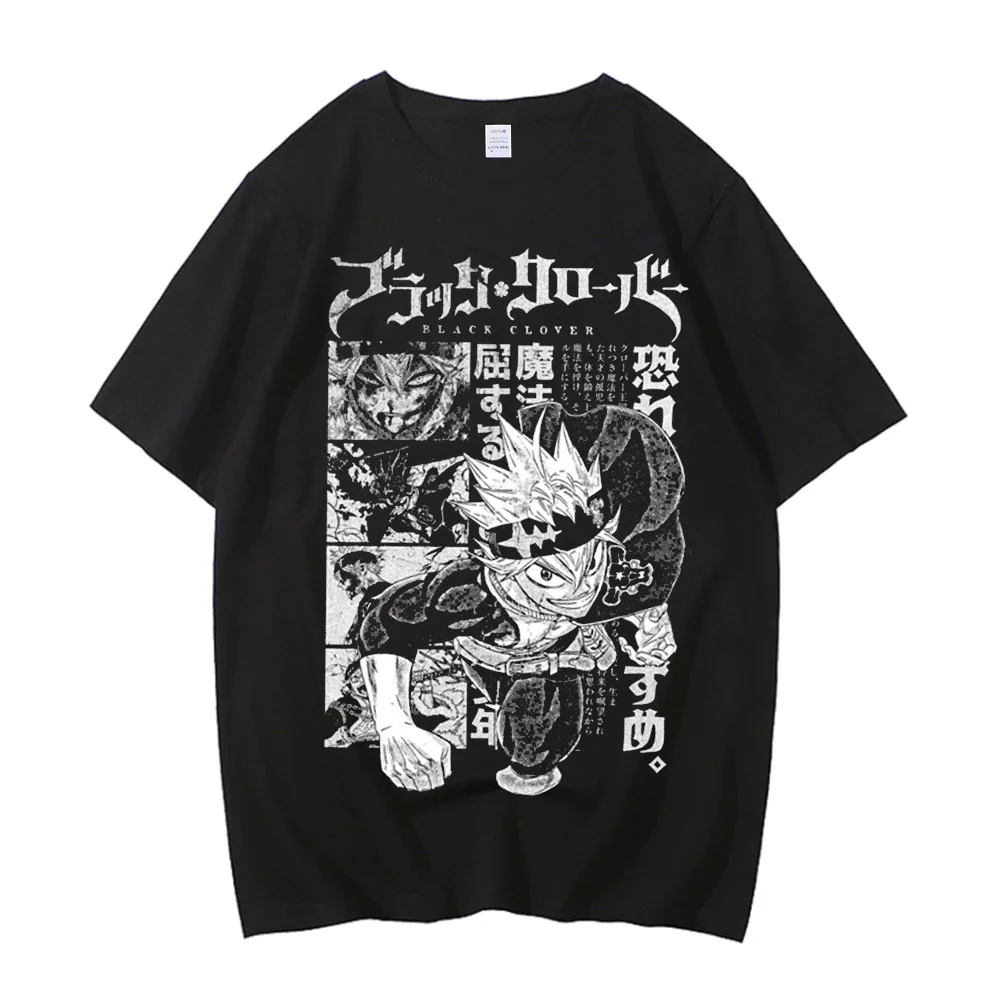 High Quality Yami Sukehiro Graphic Tshirt Black Clover Manga 100% Cotton T-shirt for Men Short Sleeve Clothing Male T Shirt