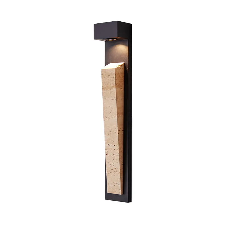 Waterproof Travertine Linear Outdoor Wall Light Luxury for Garden Villa Terrace Entryway Lighting  Home Room Decor Led Lamp