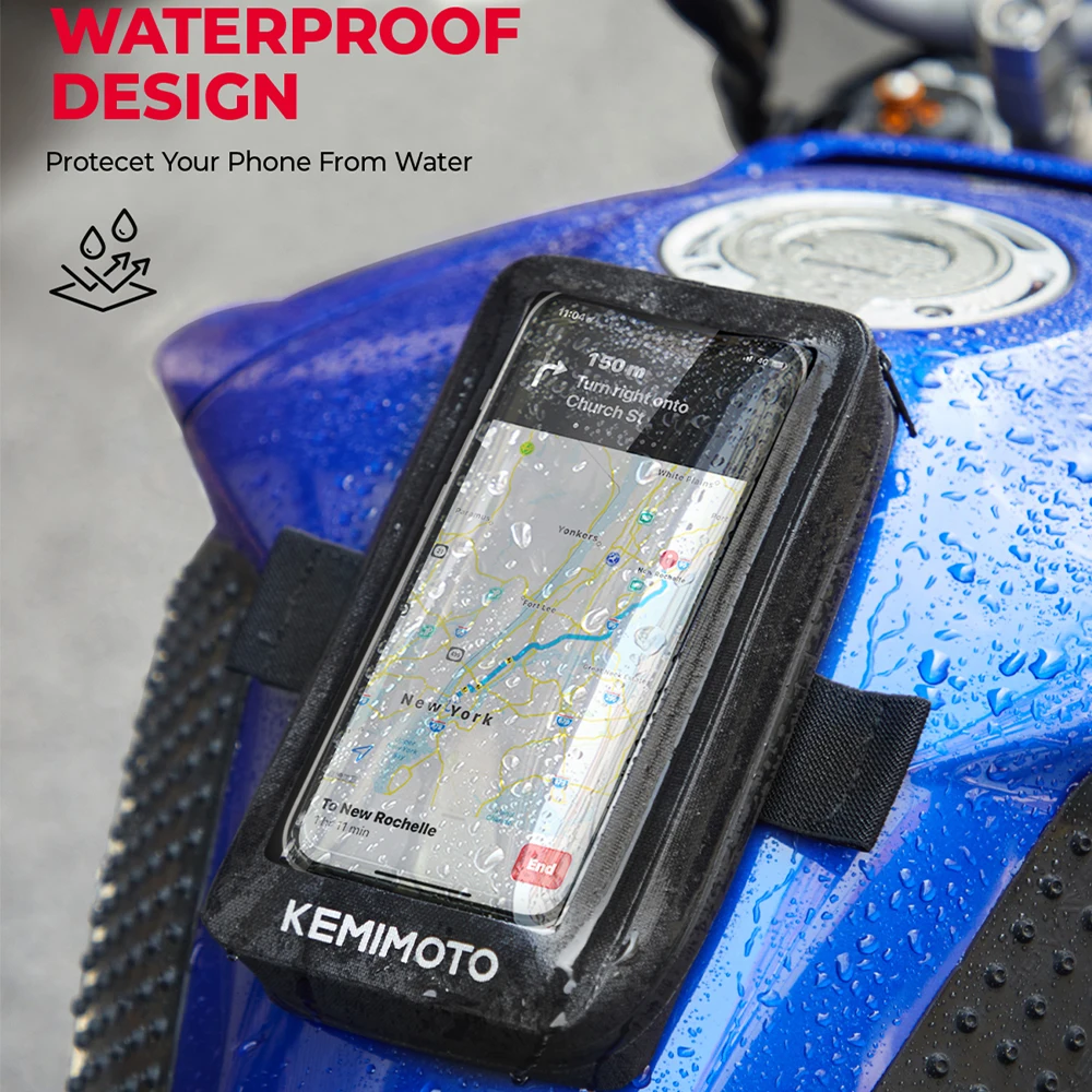 Universal Motorcycle Fuel Tank Bag TPU Waterproof Tank Transparent Bag 8 Strong Magnets Pouch Case for Cell Phone up to 6.5 Inch