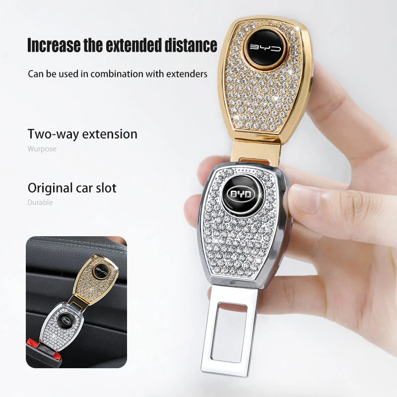 Auto Zink-legierung Sicherheitsgurt Clip Verlängerung Stecker Zubehör Für BYD Tang F3 U8 E6 Atto3 Yuan Plus Song Max f0 G3 I3 Ea1 Dmi 2din S7
