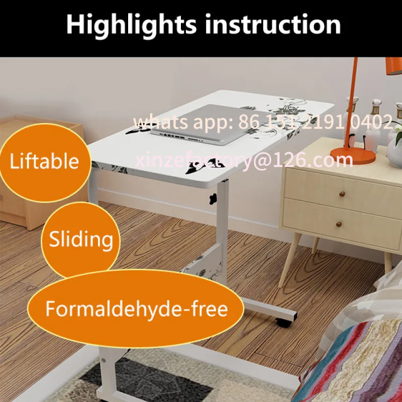 Customizable Portable Movable Bedside Table Adjustable Lift Nightstand Lazy Desk for Bedroom Home
