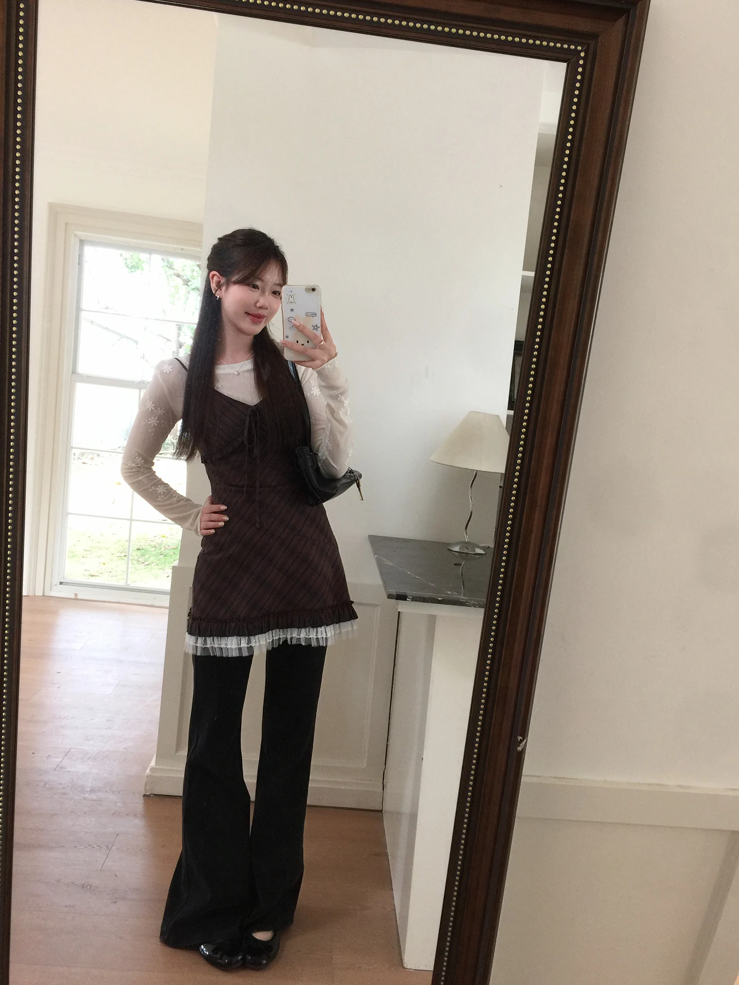 

High Waist Flared Jeans Women's Bla Versatile Spring New Sle Slimming Long Pants Commute Sle Stand Fit Micro Stretch