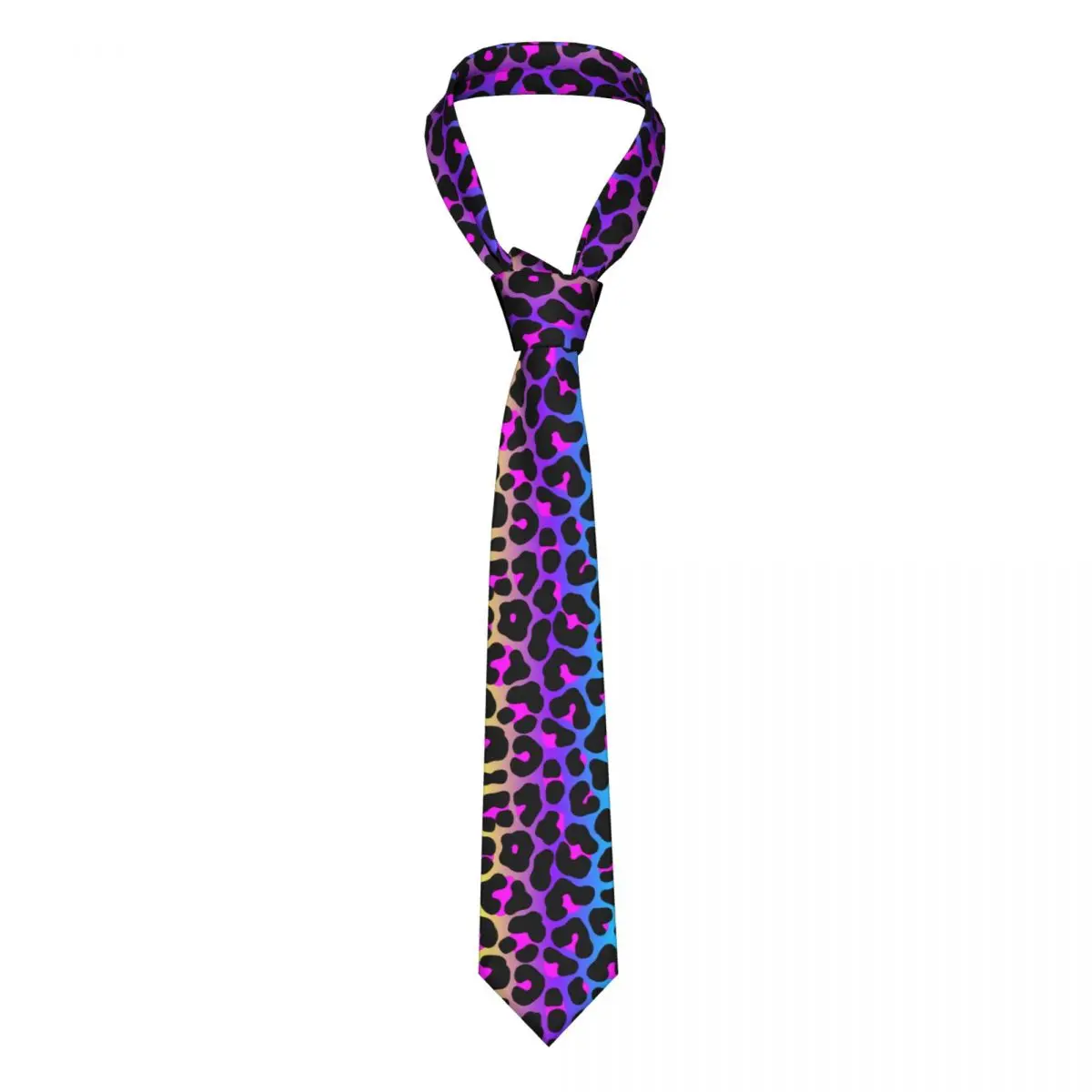 

Mens Tie Slim Skinny Neon Leopard Pattern Necktie Fashion Necktie Free Style Men Tie Party Wedding